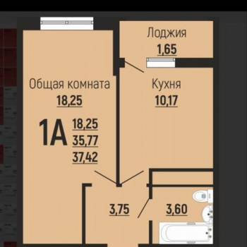 Сдается 1-комнатная квартира, 35,9 м²