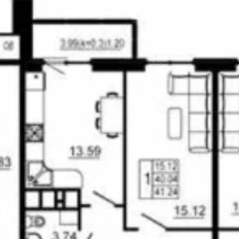 Продается 1-комнатная квартира, 40,3 м²