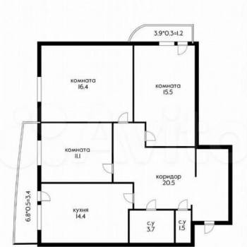 Продается 3-х комнатная квартира, 83,5 м²
