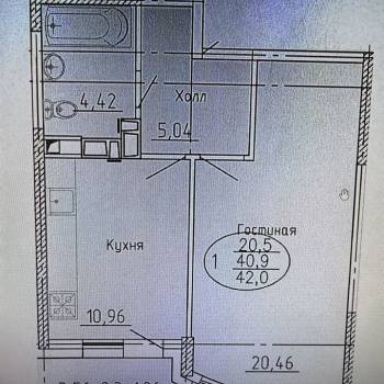 Сдается 1-комнатная квартира, 46 м²