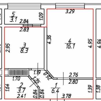 Продается 1-комнатная квартира, 35 м²