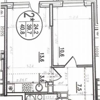 Продается 1-комнатная квартира, 40,5 м²