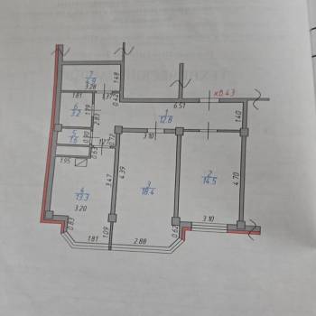 Продается 2-х комнатная квартира, 69 м²