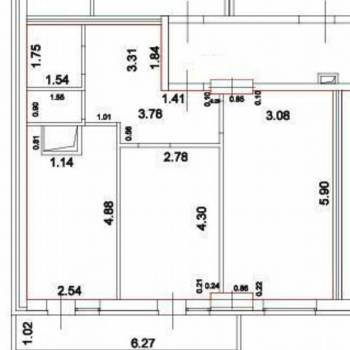 Продается 2-х комнатная квартира, 54,3 м²