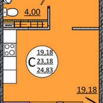 Продается 1-комнатная квартира, 24,5 м²