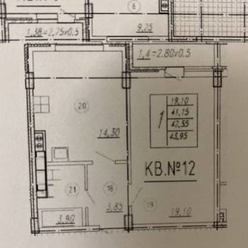 Продается 1-комнатная квартира, 43 м²