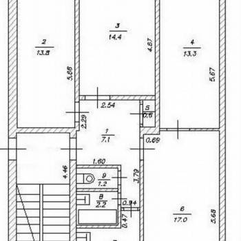 Продается Многокомнатная квартира, 77,2 м²