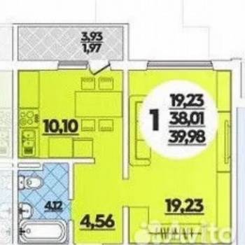 Продается 1-комнатная квартира, 38 м²