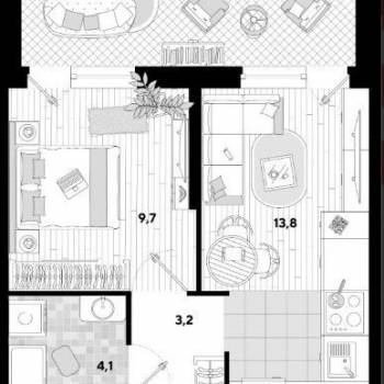 Сдается 1-комнатная квартира, 40 м²
