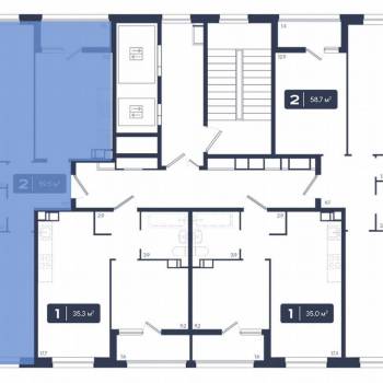 Продается 2-х комнатная квартира, 58 м²