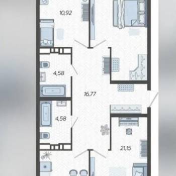 Продается 3-х комнатная квартира, 91,8 м²