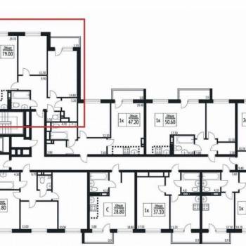 Продается 2-х комнатная квартира, 75,9 м²