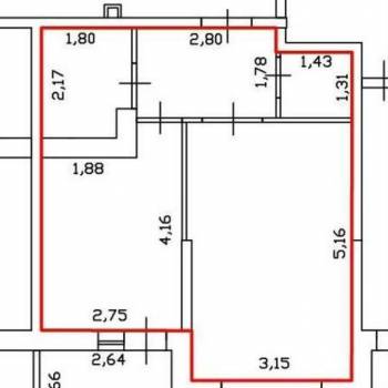 Продается 1-комнатная квартира, 40,9 м²