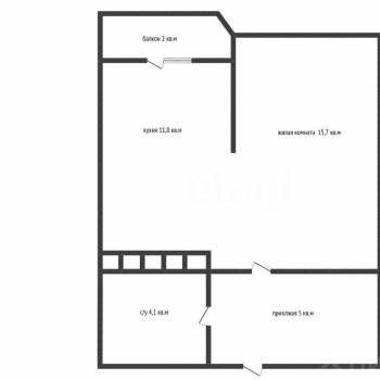 Продается 1-комнатная квартира, 40,7 м²