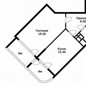 Продается 1-комнатная квартира, 61 м²