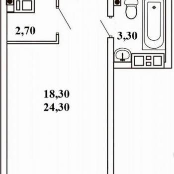 Продается 1-комнатная квартира, 24,3 м²