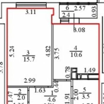Продается 1-комнатная квартира, 36,4 м²