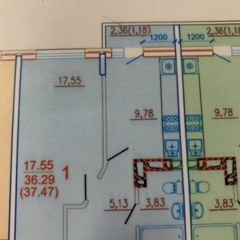 Продается 1-комнатная квартира, 37 м²