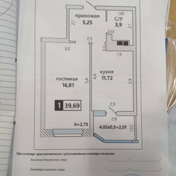Продается 1-комнатная квартира, 43 м²