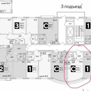 Продается 1-комнатная квартира, 26,5 м²