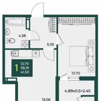Сдается 1-комнатная квартира, 46 м²