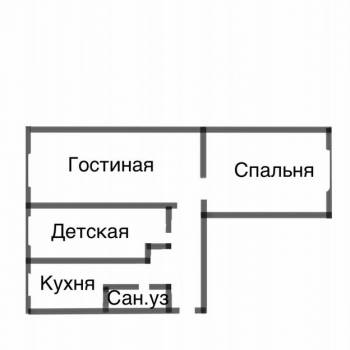 Продается 3-х комнатная квартира, 60 м²