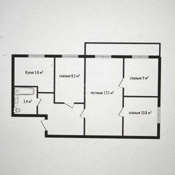 Продается 3-х комнатная квартира, 62,1 м²