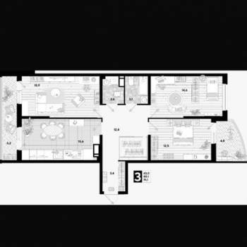 Сдается Многокомнатная квартира, 100 м²