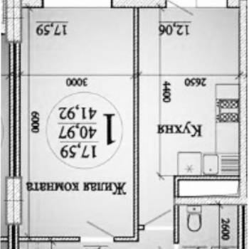 Сдается 1-комнатная квартира, 41,1 м²