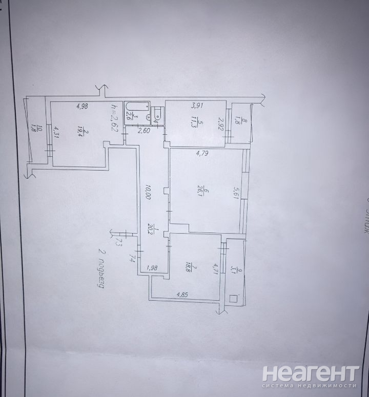 Продается 3-х комнатная квартира, 106,1 м²