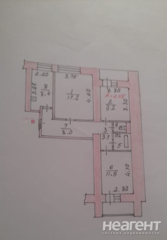 Продается 3-х комнатная квартира, 61 м²