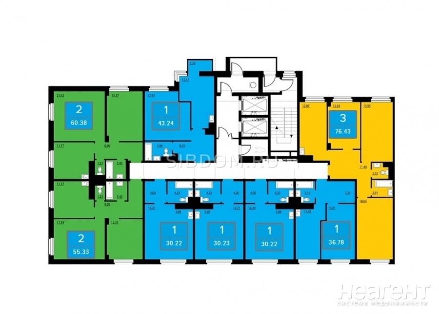 Продается 3-х комнатная квартира, 77,06 м²