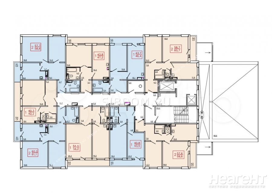 Продается 2-х комнатная квартира, 58,7 м²