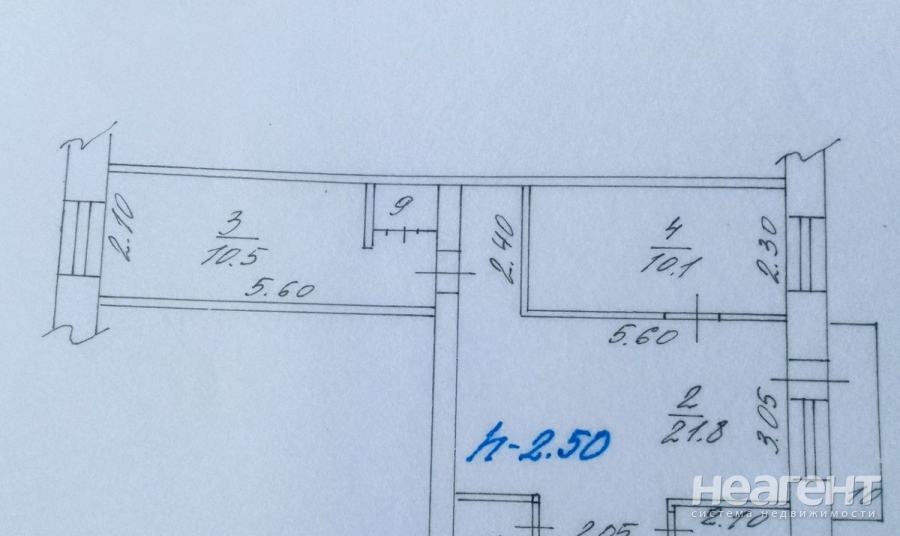 Продается 3-х комнатная квартира, 56 м²