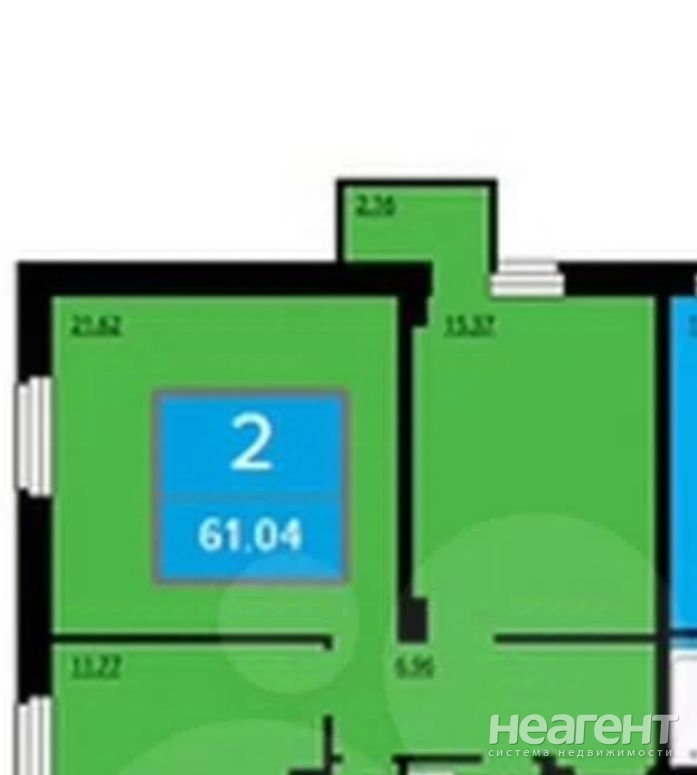 Сдается 2-х комнатная квартира, 61 м²