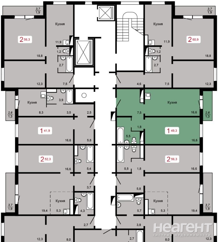 Продается 1-комнатная квартира, 42 м²