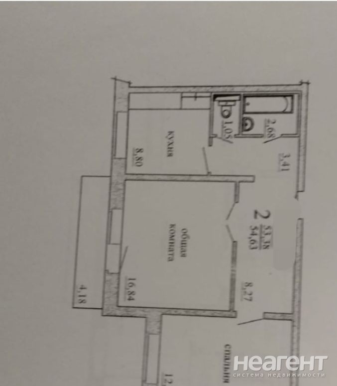 Продается 2-х комнатная квартира, 60 м²