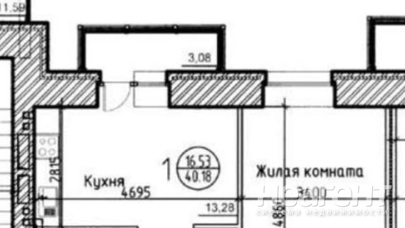 Продается 1-комнатная квартира, 40 м²