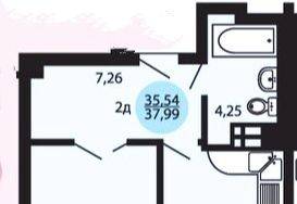 Сдается 1-комнатная квартира, 35,1 м²