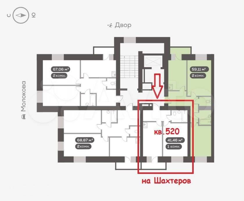 Продается 1-комнатная квартира, 44,9 м²