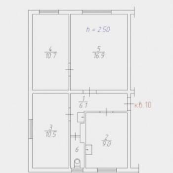 Продается 3-х комнатная квартира, 55 м²