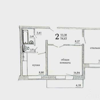 Продается 2-х комнатная квартира, 52,9 м²