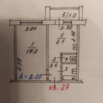 Продается 1-комнатная квартира, 36 м²