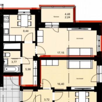 Продается 1-комнатная квартира, 37,6 м²