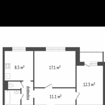 Продается 2-х комнатная квартира, 53,9 м²