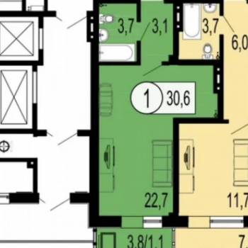 Продается 1-комнатная квартира, 30 м²