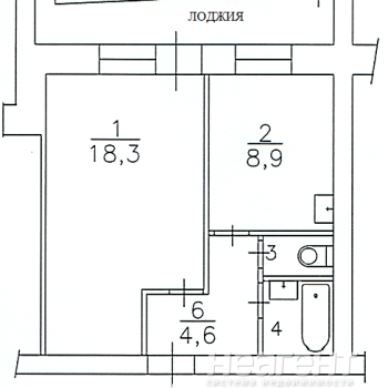 Продается 1-комнатная квартира, 35,4 м²