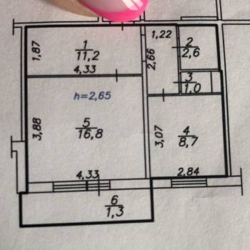Продается 1-комнатная квартира, 40,3 м²