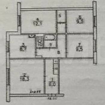 Продается Многокомнатная квартира, 79 м²