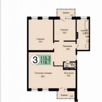 Продается 3-х комнатная квартира, 116,4 м²